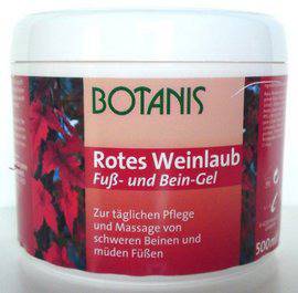 БОТАНИС ГЕЛ ОТ ЧЕРВЕНИ ЛОЗОВИ ЛИСТА С АЛАНТОИН 500мл /BOTANIS ROTES WEINLAUB FUSS UND BEIN GEL/