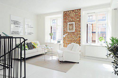 Бял интериор в Швеция