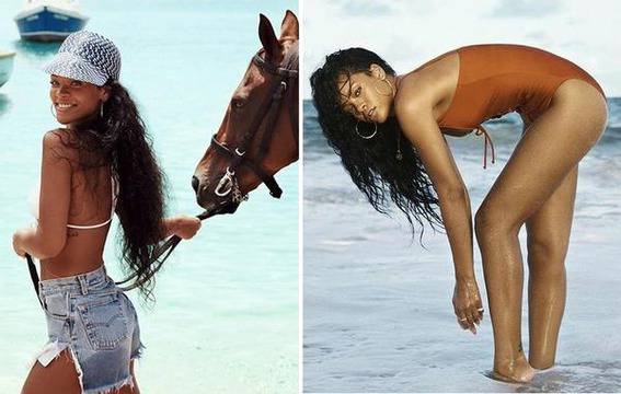 Зърната и черните гащички на Риана