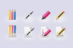 Writing tools icon set - Outlinez - freebies