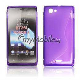 TPU Силиконов калъф (S-line) за Sony Xperia J ST26i – лилав