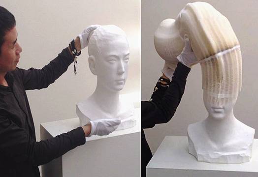 Разпъващи се статуи от чисто бяла хартия