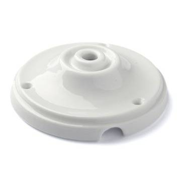 Бяла гланцирана порцеланова таванна розетка