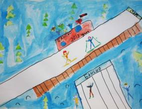 Дафовска откупи 2 детски рисунки от изложбата „Аз рисувам биатлон“