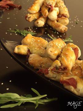 Пурички с прошуто и рукола