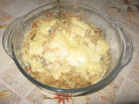 Спагети с пилешко месо