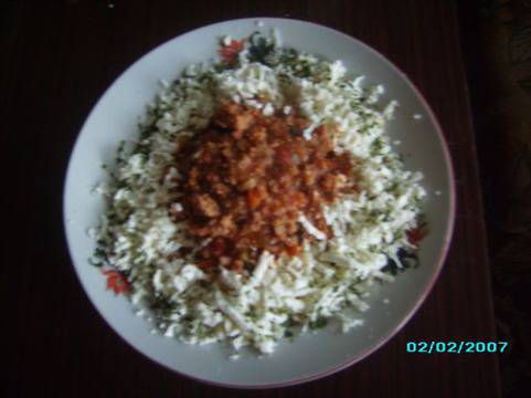 Фусили с кайма и сирене