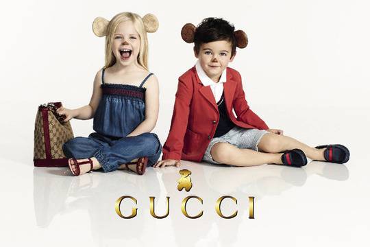 Рекламна фотосесия на колекцията за деца на Gucci