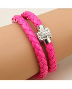 Дамски цветни гривни в розово и бяло