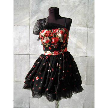 Официална рокля от коприна на цветя