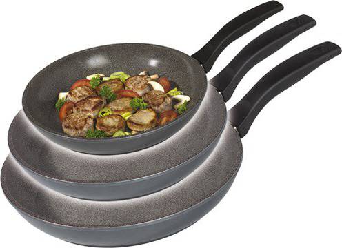 STONELINE. Комплект 3 тигана за готвене (диаметър16, 20 и 24 см)