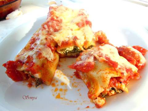 Канелони с плънка от спанак и сирене в доматен сос – Соня Шатева – Блогосфера