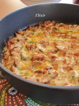 Свински хапки с гъби и кашкавал