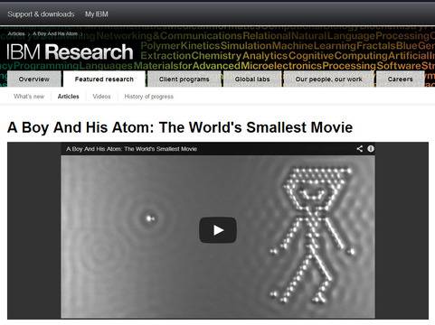 Момчето и неговият атом – анимация, създадена от отделни атоми