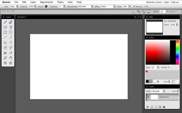 Онлайн инструмент за рисуване queeky