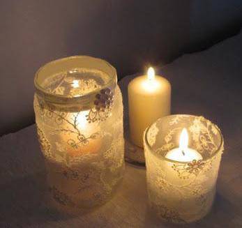 Как да си направим свещник с дантела