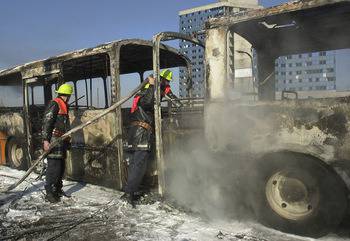 Автобус на градския транспорт в Пловдив се запали в движение