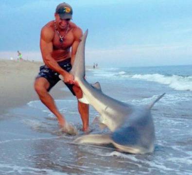 Човек срещу акула: Рибар бори морски хищник и печели (ВИДЕО)