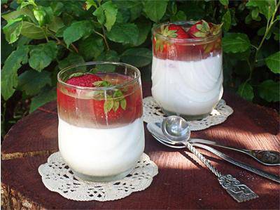 Панакота с ягоди и шампанско