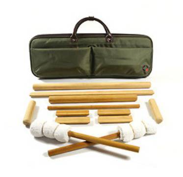 Бамбукови пръчки за източен масаж в комплект с подгряваща чанта Vulsini