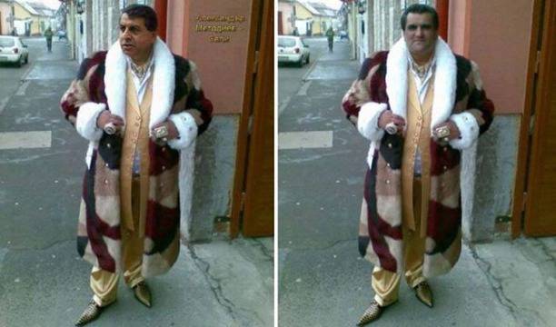 Румънският цигански барон Флориан Чиоаба, накипрен в тоалета, в който „фейсбукари” издокараха депутата Бат Сали