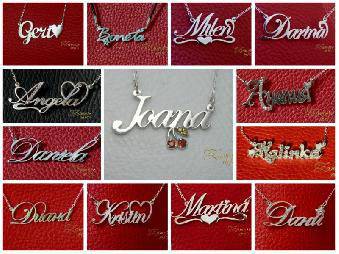 Сребърно колие с име