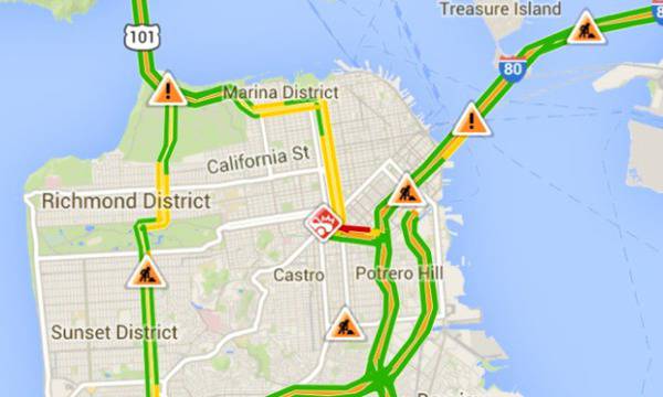 Google Maps с информация за инциденти в реално време