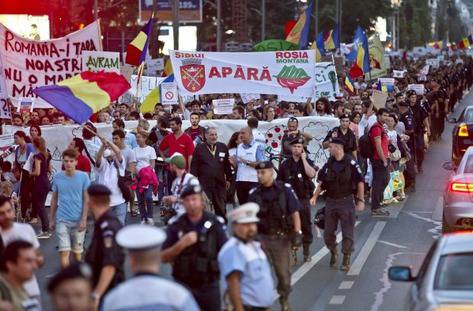 Масови протести в Румъния срещу златна мина