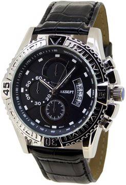 Мъжки аналогов часовник AKSEPT A-1071-5 с кварцов механизъм. Leather