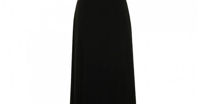 Дълга Черна Бална Рокля Златен Панел