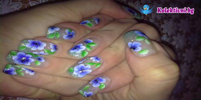 СОФИЯ: Уплътняване на естествени нокти с UV гел, арт декорации и арома масаж от Салон Елеганс!