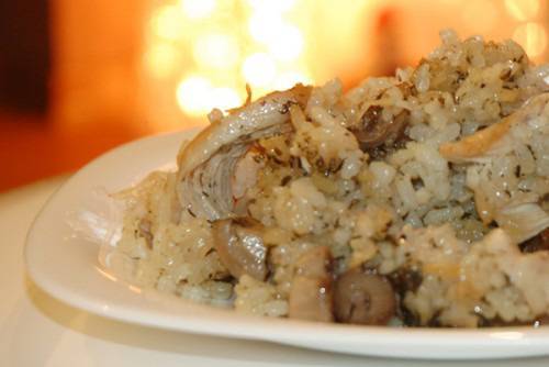Ориз с пиле и гъби