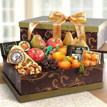 Happy Birthday Grand Fruit and Cheese Gift Box