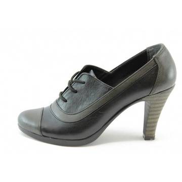 Дамски обувки на висок ток черно-сиви МИ 205KP