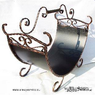 Кош за дърва от ковано желязо