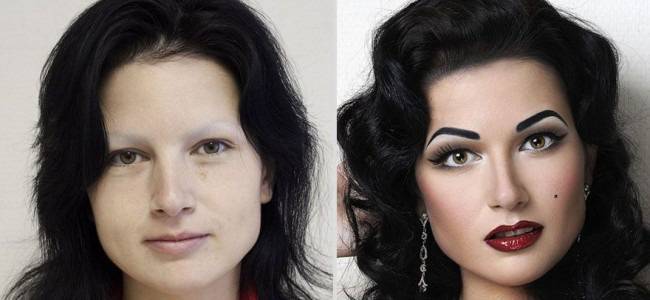 Впечатляващи снимки „преди и след“ гримиране (галерия)