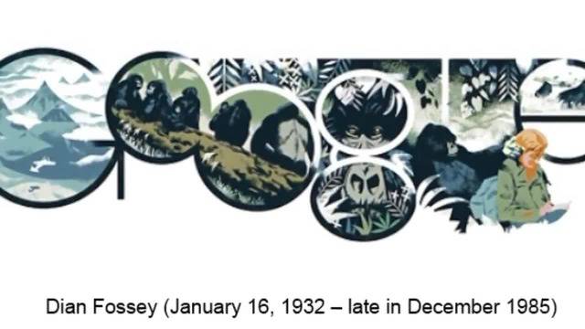 Даян Фоси (Dian Fossey) – Американската Зооложка Google Doodle 2014