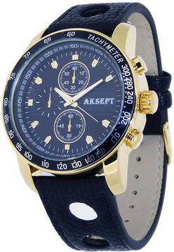 Мъжки аналогов часовник AKSEPT A-2009-2 с кварцов механизъм. Leather