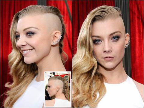 Натали Дормър от Game of Thrones втрещи с полуобръсната глава на наградите SAG 2014