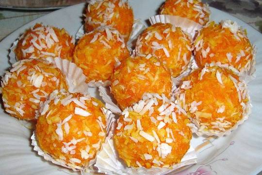 Бонбони с моркови и кокос