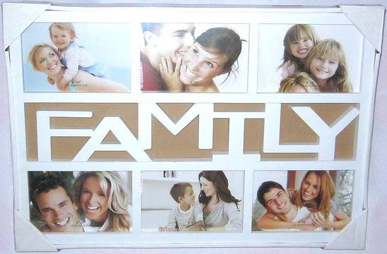 Атрактивно пано за 6 семейни снимки в бяло и черно 47 х 32 см. FAMILY