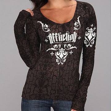 Блуза Affliction Bishop с дълъг ръкав и щампа