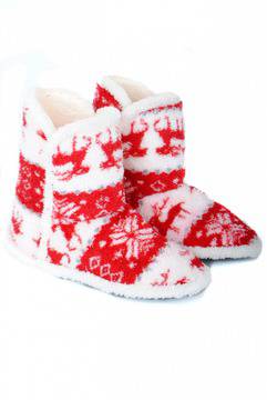 Червени пантофи с еленчета