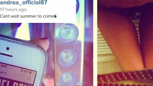 Андреа заформи нова мода сред кифлите! Снима си прашките докато се пече в солариум!