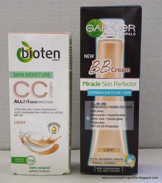 Everyday things of life: Garnier BB cream VS Bioten CC cream All in 1