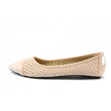 Дамски балеринки бежови с перфорация ПИ 1072РKP