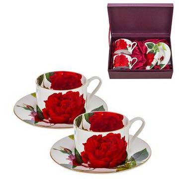 ЧАШИ ЗА КАФЕ ЛАНКАСТЪР РОЗИ 2 БРОЯ