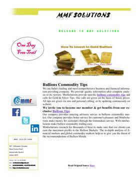 Know how to invest in gold bullion