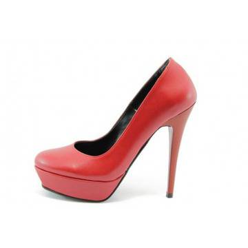 Дамски обувки червени стилни на висок ток ДС 3391ЧВKP
