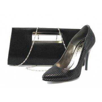 Черни дамски обувки и чанта комплект ЕО 25002-5 черенKP